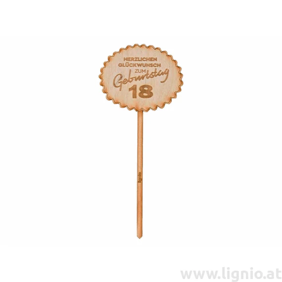 Geburtstagsstecker "Alles Gute zum 18. Geburtstag"