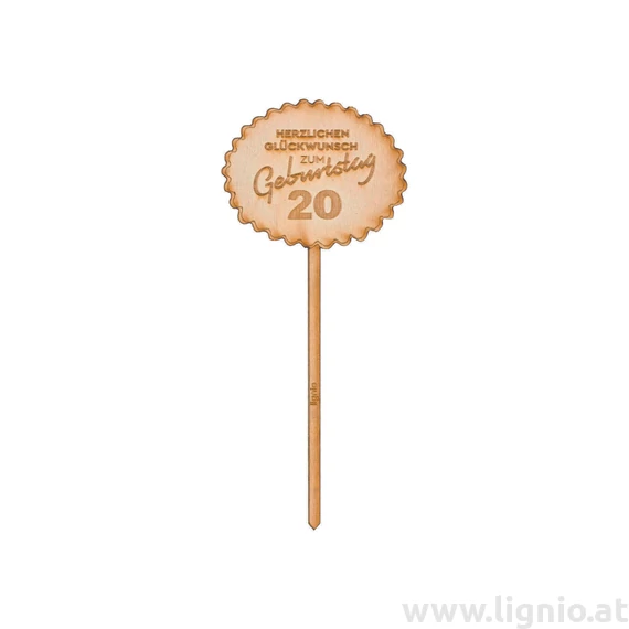 Geburtstagsstecker "Alles Gute zum 20. Geburtstag"