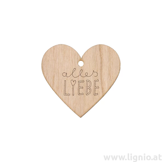 Herz aus Kirschholz "Alles Liebe"