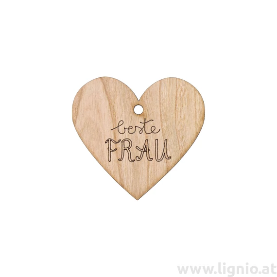 Herz aus Kirschholz "Beste Frau"