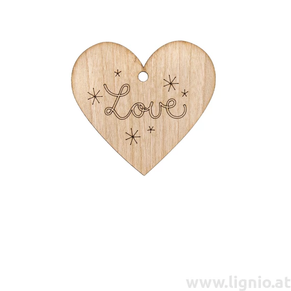 Herz aus Kirschholz "Love"