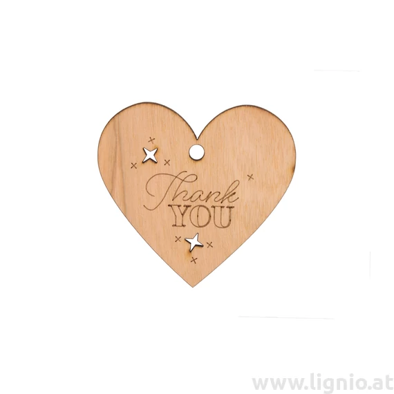 Herz aus Kirschholz "Thank You"