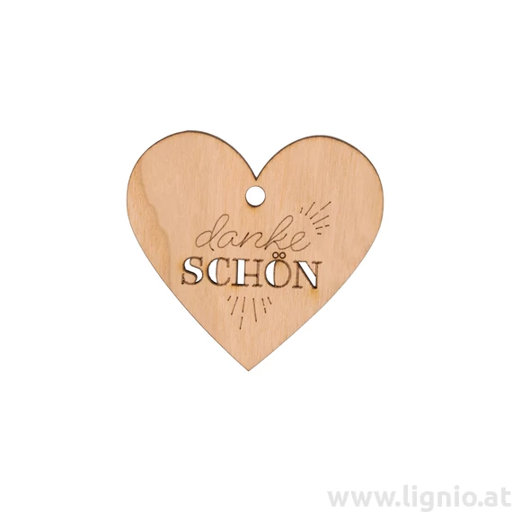 Herz aus Kirschholz "Danke Schön"