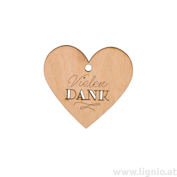 Herz aus Kirschholz "Vielen Dank"