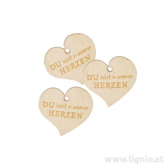 Herz mini "Du lebst in unseren Herzen"