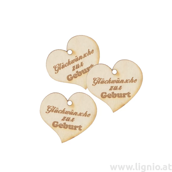 Herz mini "Glückwünsche zur Geburt"