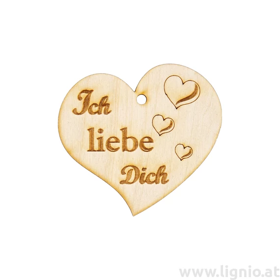 Herzanhänger "Ich liebe Dich" - 3 Herzen
