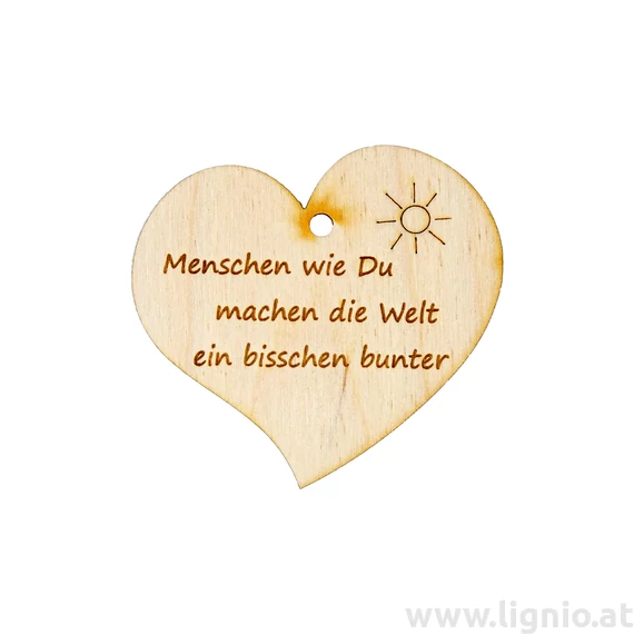 Herzanhänger "Menschen wie du machen die Welt ein bisschen bunter"