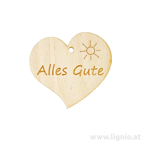 Herzanhänger "Alles Gute (Sonne)"