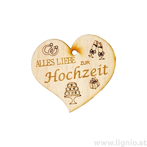Herzanhänger "Alles Liebe zur Hochzeit (Torte)"