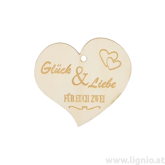 Herzanhänger "Glück & Liebe für euch zwei"