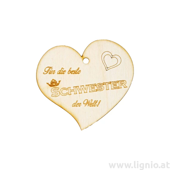 Herzanhänger "Für die beste Schwester der Welt"