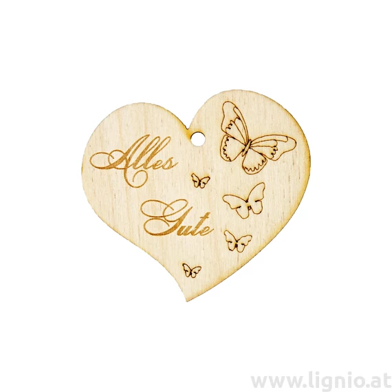 Herzanhänger "Alles Gute (Schmetterling)"