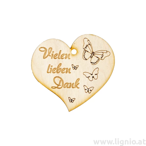 Herzanhänger "Vielen lieben Dank"