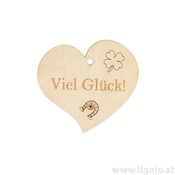 Herzanhänger "Viel Glück"