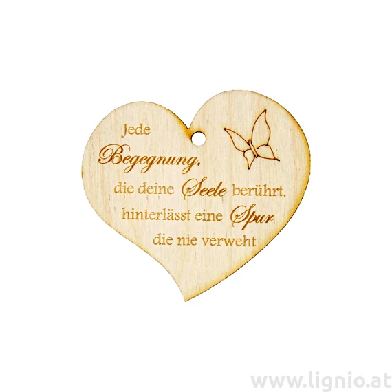 Herzanhänger "Jede Begegnung die deine Seele berührt, hinterlässt eine Spur die nie verweht"