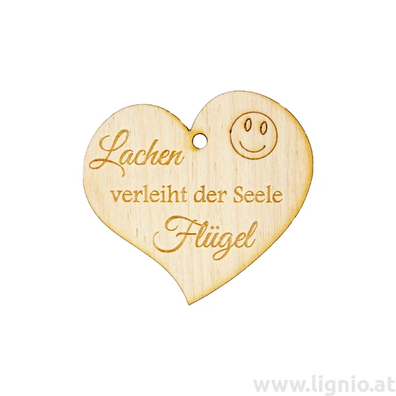 Herzanhänger "Lachen verleiht der Seele Flügel"