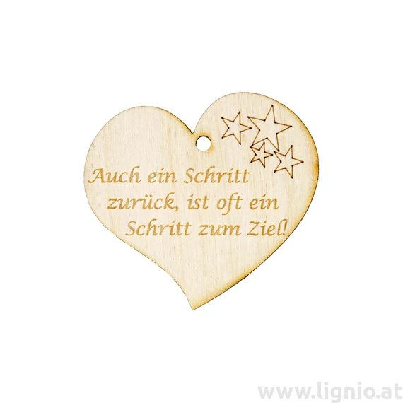 Herzanhänger "Auch ein Schritt zurück, ist oft ein Schritt zum Ziel!"