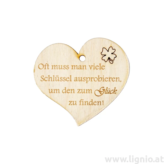 Herzanhänger "Oft muss man viele Schlüssel ausprobieren, um den zum Glück zu finden!"