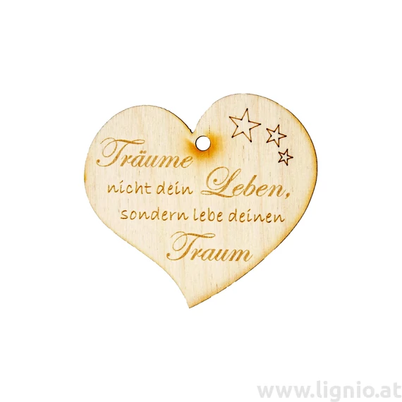 Herzanhänger "Träume nicht dein Leben, sondern lebe deinen Traum"