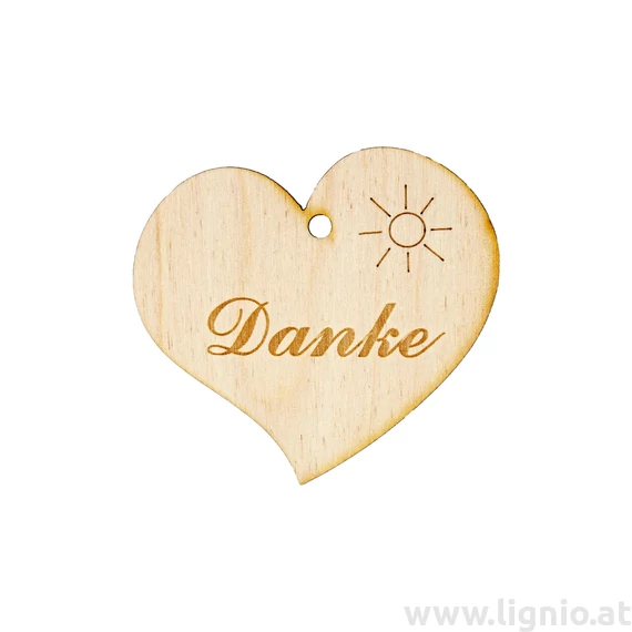 Herzanhänger "Danke (Sonne)"