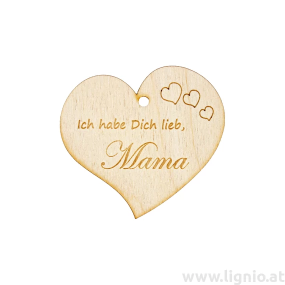 Herzanhänger "Ich habe Dich lieb, Mama"