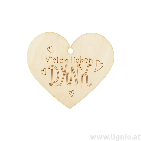 Herzanhänger "Vielen lieben Dank"