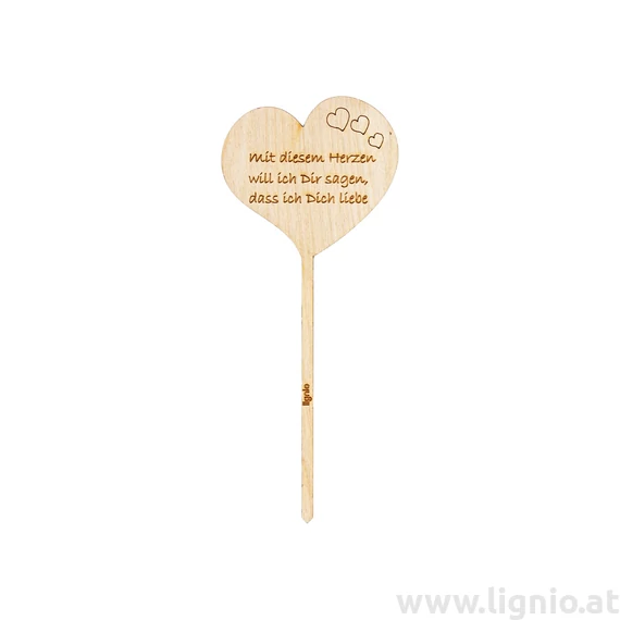 Blumenstecker Herz "Mit diesem Herzen will ich Dir sagen, dass ich Dich liebe"