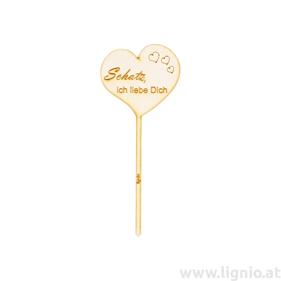 Blumenstecker Herz "Schatz, ich liebe Dich"