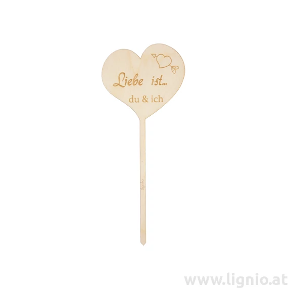 Blumenstecker Herz "Liebe ist… du & ich"