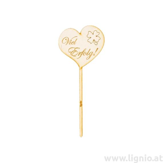 Blumenstecker Herz "Viel Erfolg!"