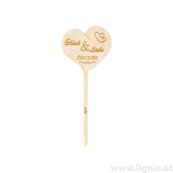 Blumenstecker Herz "Glück & Liebe FÜR EUCH ZWEI"