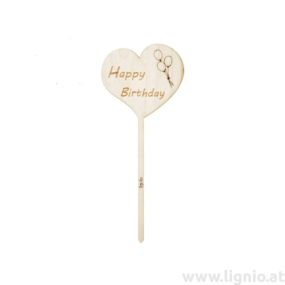 Blumenstecker Herz "Happy Birthday"