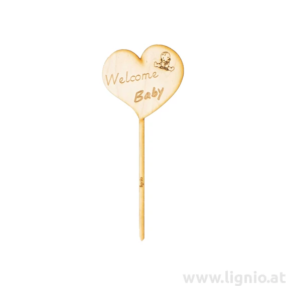 Blumenstecker Herz "Welcome Baby"