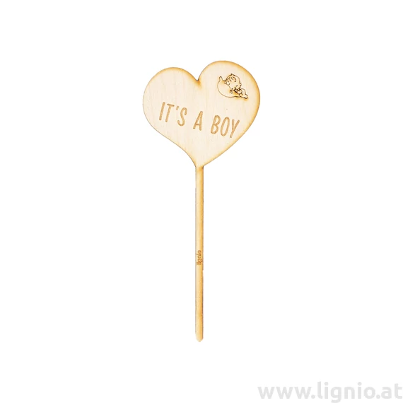 Blumenstecker Herz "It's a boy"