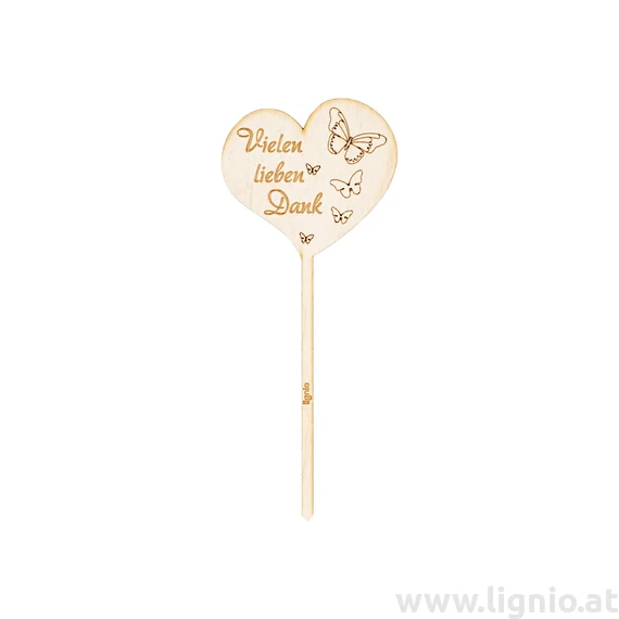 Blumenstecker Herz "Vielen lieben Dank"