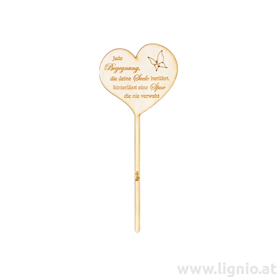 Blumenstecker Herz "Jede Begegnung, die deine Seele berührt, hinterlässt eine Spur die nie verweht"