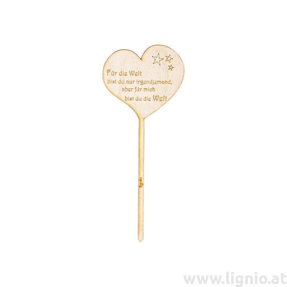 Blumenstecker Herz "Für die Welt bist du nur irgendjemand, aber für mich bist du die Welt"