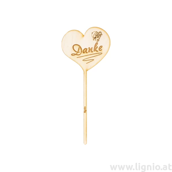 Blumenstecker Herz "Danke (Junge)"