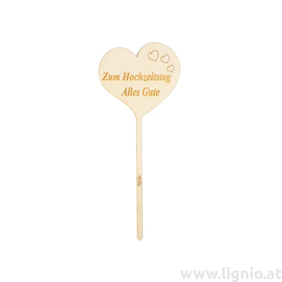 Blumenstecker Herz "Zum Hochzeitstag Alles Gute"