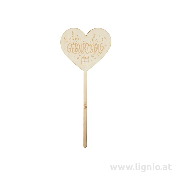 Holzstecker "Zum Geburtstag"