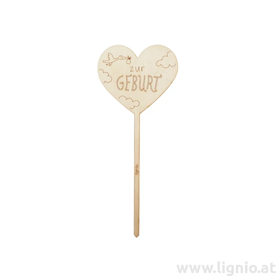 Holzstecker "Zur Geburt"