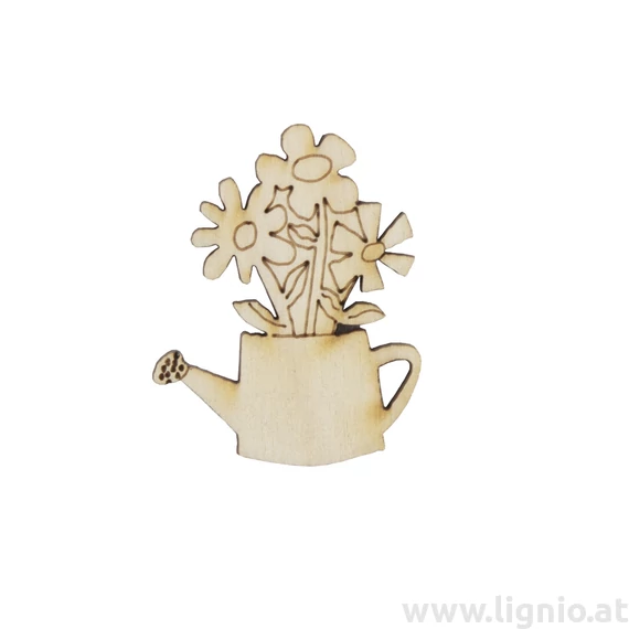 Holzfigure "Gießkanne mit Blumen drinnen"