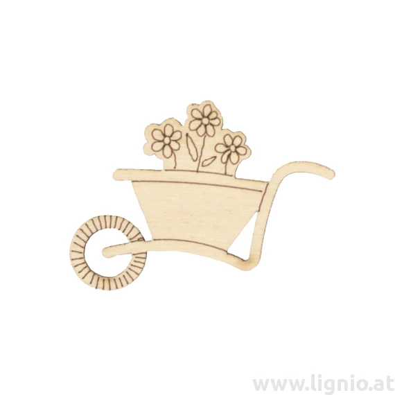 Holzfigure "Schubkarre mit Blumen"