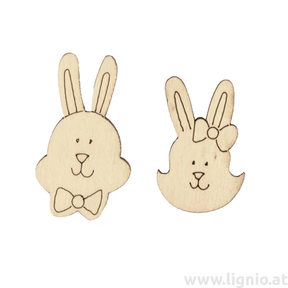 Holzfigure "Hasenkopf Junge und Mädel"