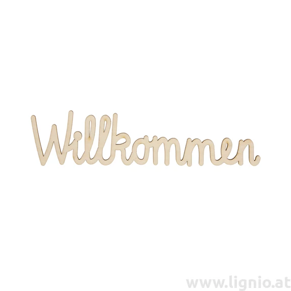 Holzschrift "Wilkommen" klein natur