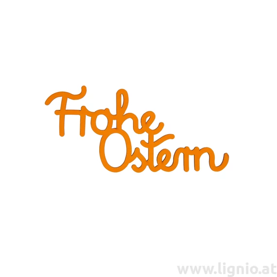 Holzschrift "Frohe Ostern" klein orange