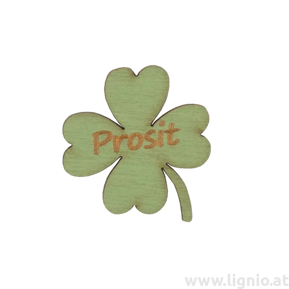 Silvester Holzfigure "Kleeblatt PROSIT grün"