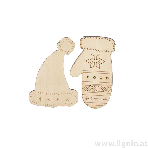 Holzfiguren "Handschuh und Mütze"