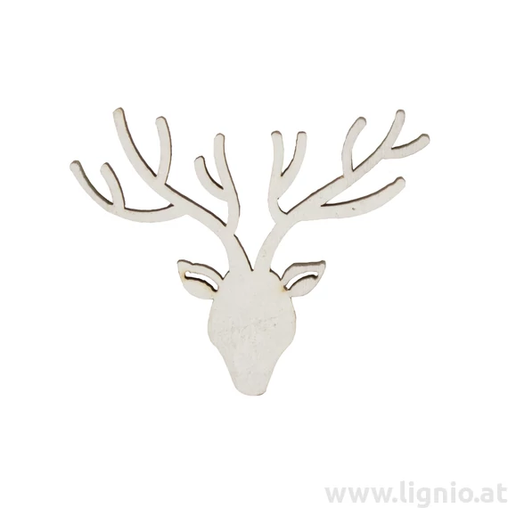 Holzfigure "Hirsch Kopf weiß"